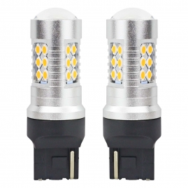 LED žiarovky CANBUS 3030 24SMD T20 7440 WY21W Oranžová 12V/24V