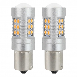 LED žiarovky CANBUS 3030 24SMD 1156 BAU15S PY21W Oranžová 12V/24V