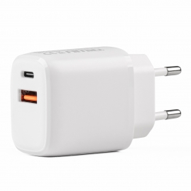 Sieťová nabíjačka PRO-09 USB+USB-C 20W Quick Charge 230V