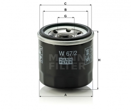 MANN FILTER Olejový filter W 67/2