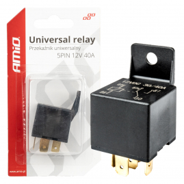 Automobilový relé univerzálny 5 PIN 40A 12V pre denné svietenie AMIO-03509