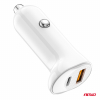 Nabíjačka do auta USB-A+ USB-C 20W 12/24V AMiO-03875