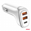 Nabíjačka do auta 2x USB-A + USB-C 38W 12/24V AMiO-03886