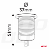 Vodotesná telefónna nabíjačka s modrým LED indikátorom 3,1A 2xUSB 12/24V AMIO-04216