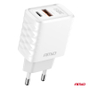 Nástenná nabíjačka Quick Charger GaN 38W USB-A + USB-C AMIO-04287