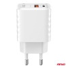 Nástenná nabíjačka Quick Charger GaN 38W USB-A + USB-C AMIO-04287