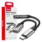 USB-C ZU TYP USB-C + Mini-Jack 3,5 mm Buchse adaptér ...