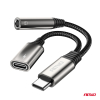 USB-C ZU TYP USB-C + Mini-Jack 3,5 mm Buchse adaptér 10 cm AMIO-04295