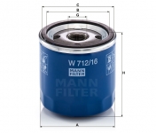 MANN FILTER Olejový filter W 712/16