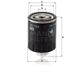 MANN FILTER Palivový filter WK 718/2