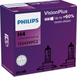 PHILIPS VisionPlus H4 P43t-38 12V 60/55W 12342VPC2 ...