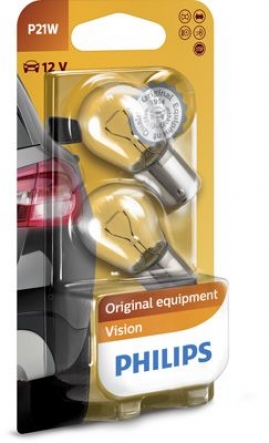 Philips Vision P21W BA15s 21W 12V 12498B2 2ks