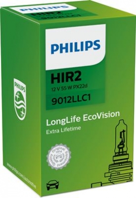 PHILIPS LongLife EcoVision HIR2 PX22d 12V 55W 9012LLC1