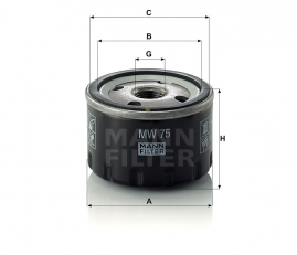 MANN FILTER Olejový filter MW 75