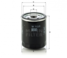 MANN FILTER Olejový filter W 712/6