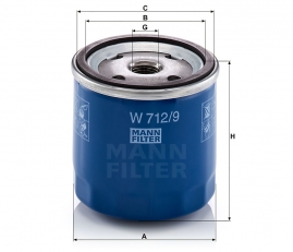 MANN FILTER Olejový filter W 712/9